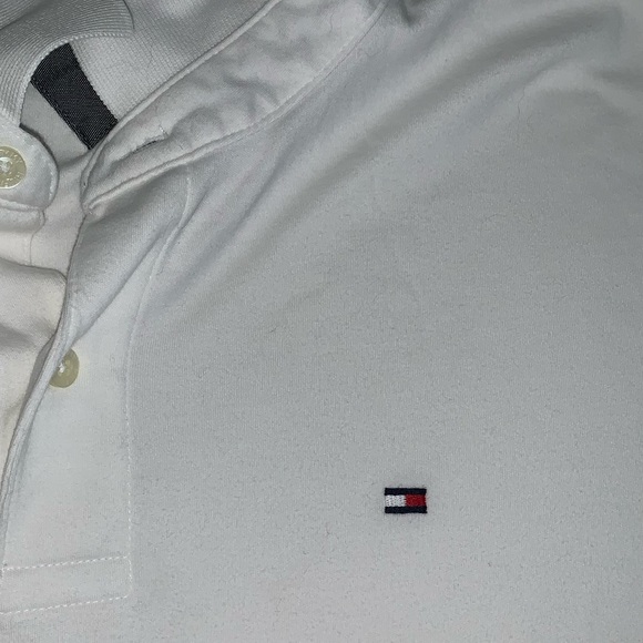 Tommy Hilfiger White Polo Collared Shirt - Picture 1 of 4